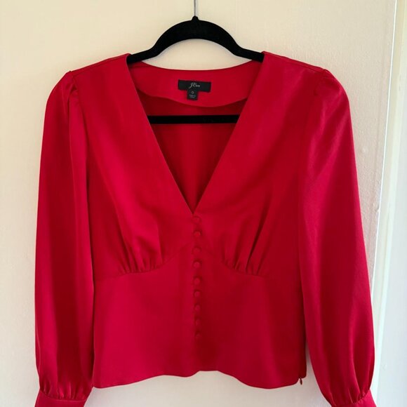 J.Crew Women's Red Blouse - Picture 2 of 5